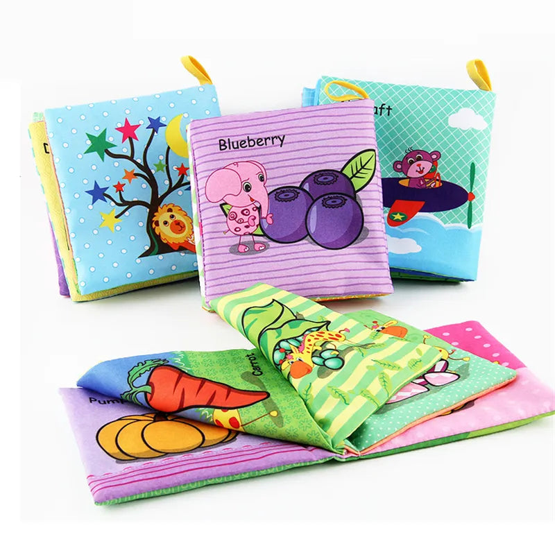 0-12 Month Baby Cloth Books, Infant and Kids Early Learning Educational Fabric Books