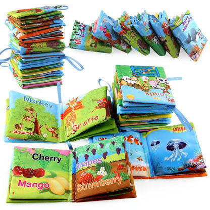 0-12 Month Baby Cloth Books, Infant and Kids Early Learning Educational Fabric Books