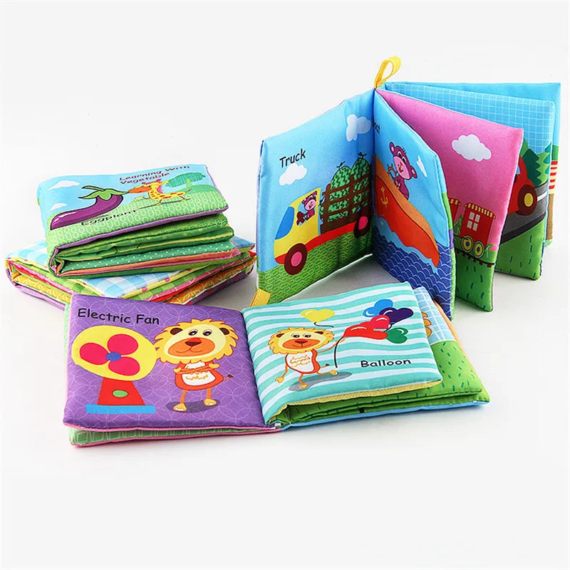 0-12 Month Baby Cloth Books, Infant and Kids Early Learning Educational Fabric Books