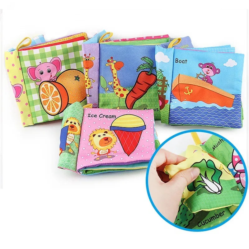 0-12 Month Baby Cloth Books, Infant and Kids Early Learning Educational Fabric Books