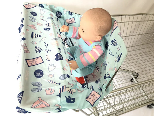 2in1 Trolley Cover/Highchair Cover for Baby Infant&Toddler/Kids cushion Mat for supermarket shopping cart/Grocery cart cover