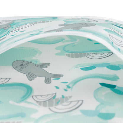 Unisex Waterproof Baby Bibs 100% Polyester TPU Coating Feeding Bibs Washable Baby Bibs with Food Catcher for Babies