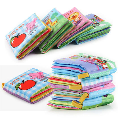 0-12 Month Baby Cloth Books, Infant and Kids Early Learning Educational Fabric Books