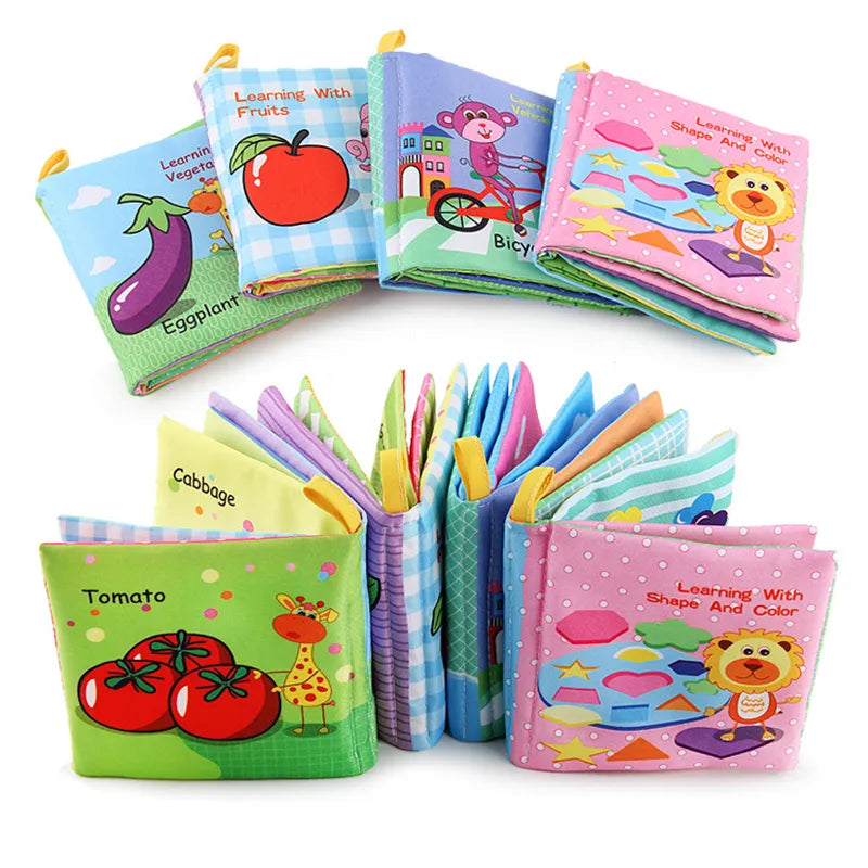 0-12 Month Baby Cloth Books, Infant and Kids Early Learning Educational Fabric Books